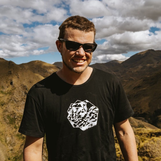 Lifestyle Shot of Short Sleeve Merino Shirt Cloud Kingdom
